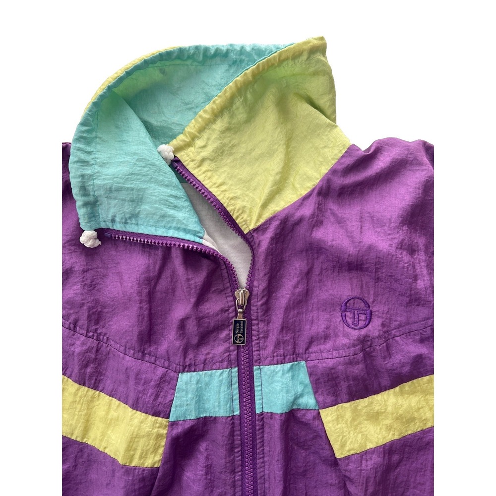 Sergio Tacchini Tracksuit Womens 8 VTG Purple Yellow Blue Y2K 90s Set Retro RARE - Picture 4 of 16